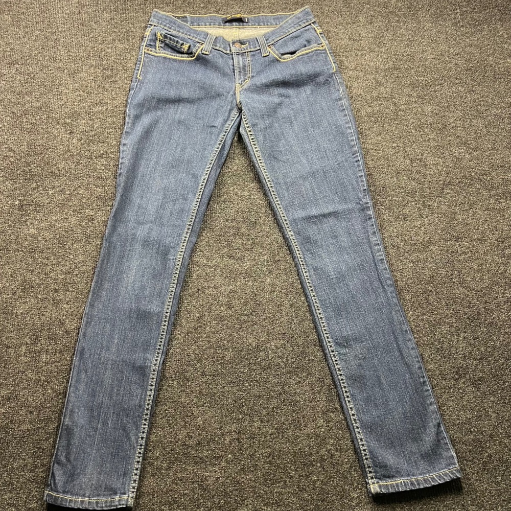 Levis 524 Too Superlow Jeans Womens 9M Blue Denim Low Rise Slim Straight 2865